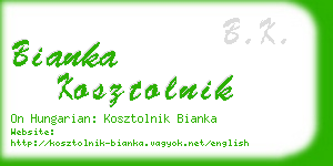 bianka kosztolnik business card